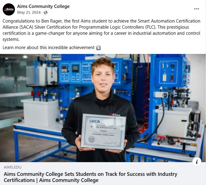 SACA Social Media Spotlight - Aims Community College