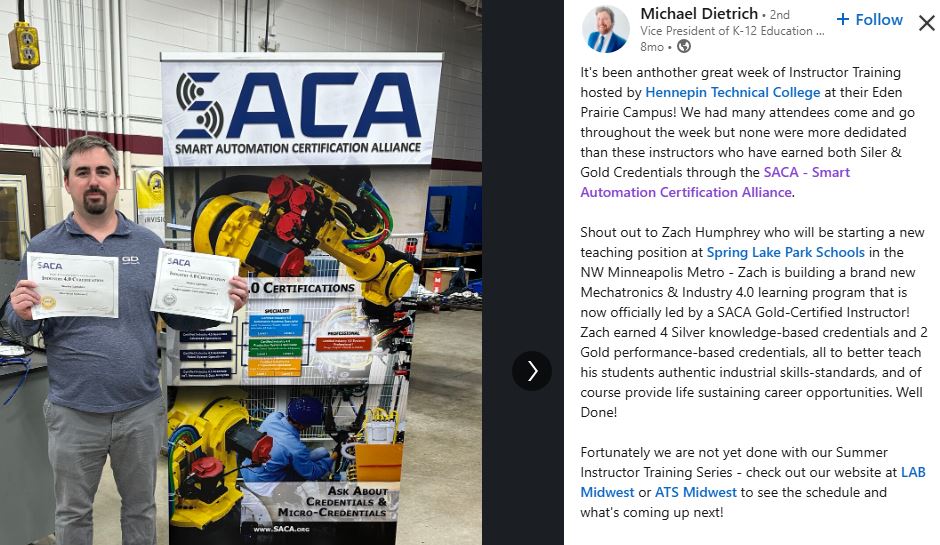 SACA Instructor Spotlight - Hennepin Technical College